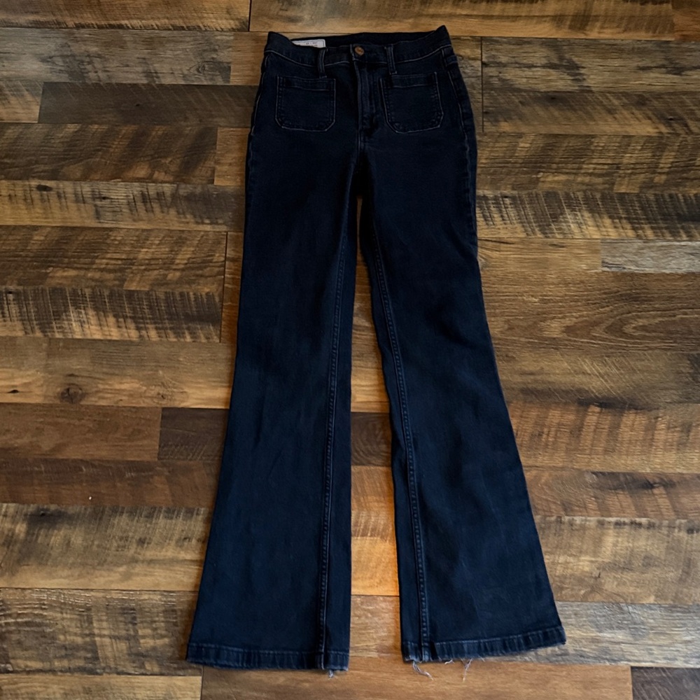 GAP Women's 24 or 00 Black 70’s Flare High Rise Jeans